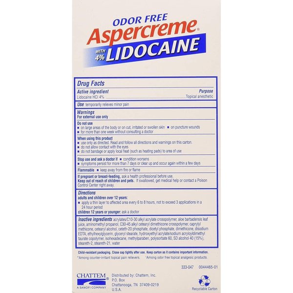 Aspercreme with 4% Lidocaine 2.5 oz. No Mess Applicator (Pack of 1) 41167058107